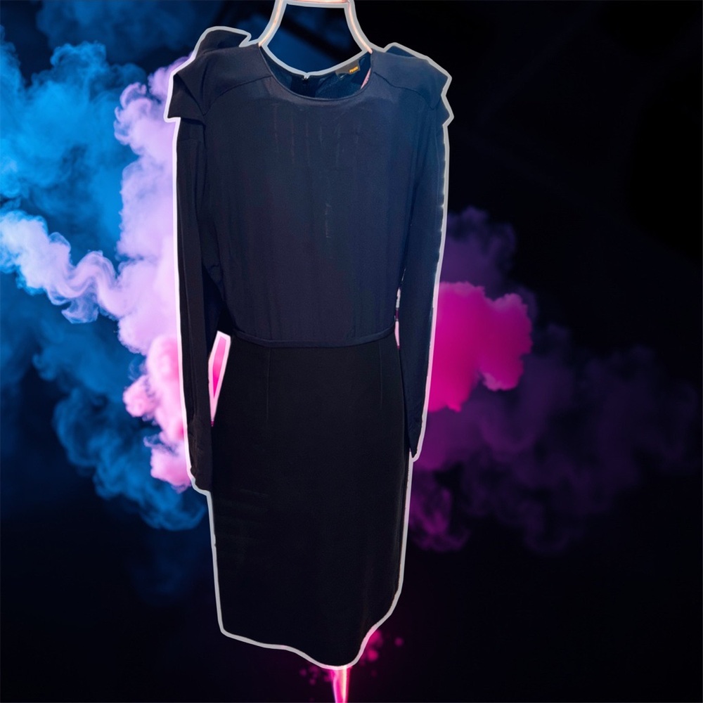 Fendi Black and Navy Silk Midi Dress - Picture 8 of 11